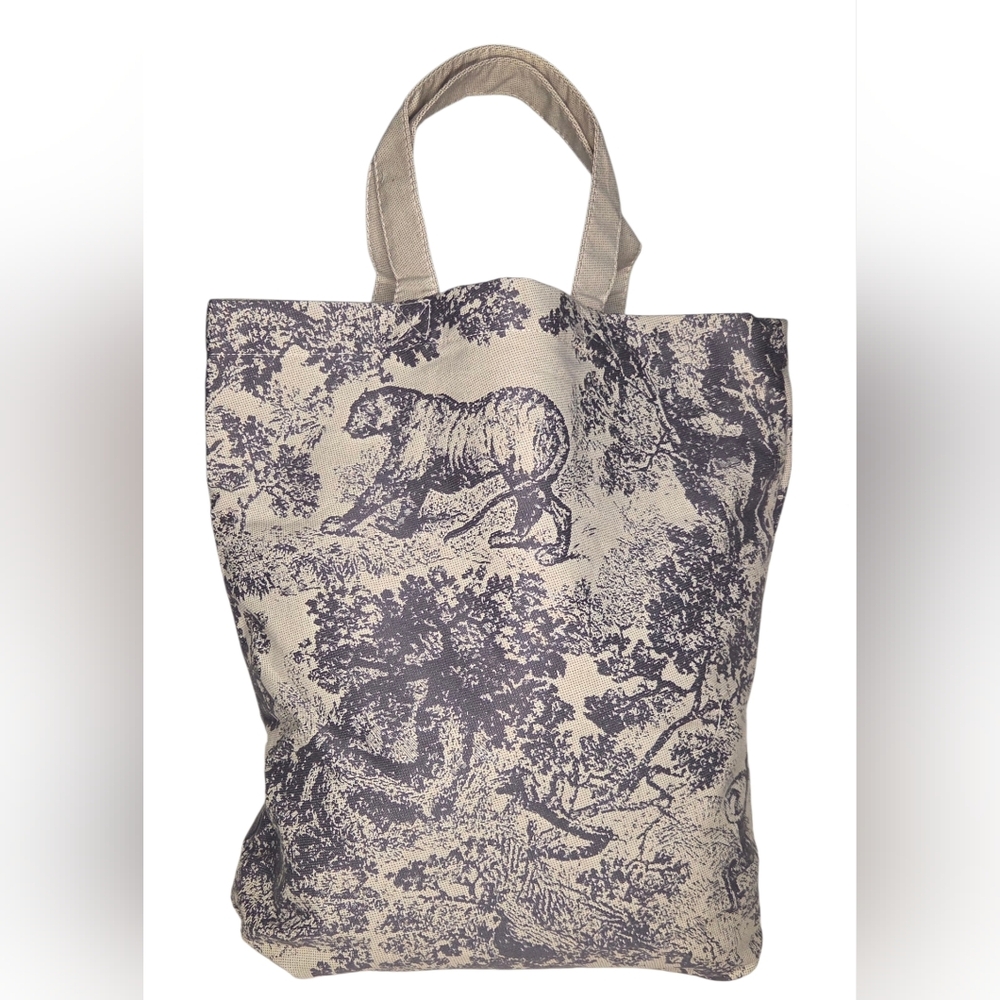 Christian Dior Gray and Beige Canvas Tote Bag - New - Picture 3 of 5